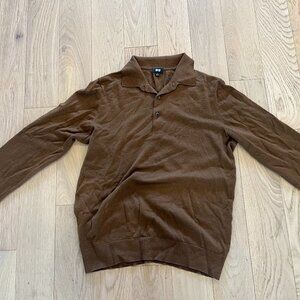 Uniqlo Merino Sweater Polo - Brown - Medium